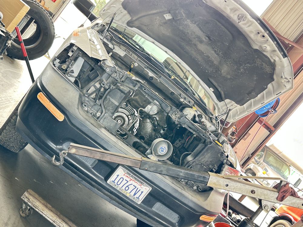 Engine work on a truck at Bonafide Truck and Equipment Repair, Cherry Valley, CA